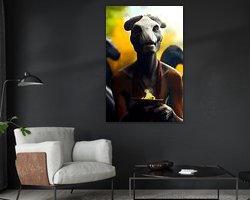 Voorbeeld van het werk in een kamer
