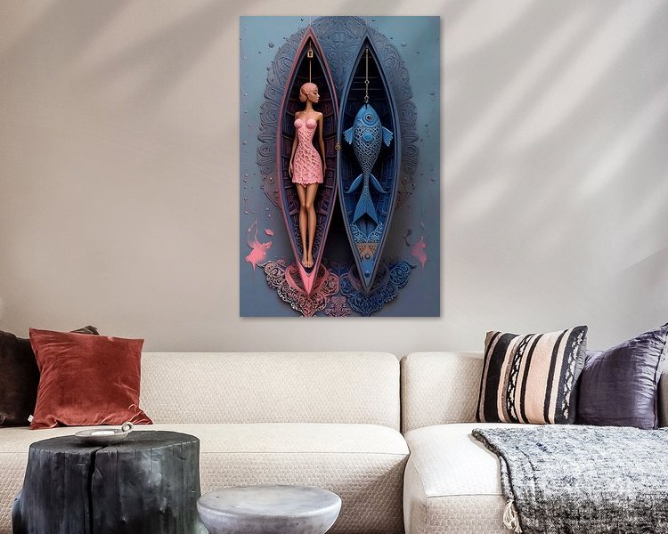 Voorbeeld van het werk in een kamer