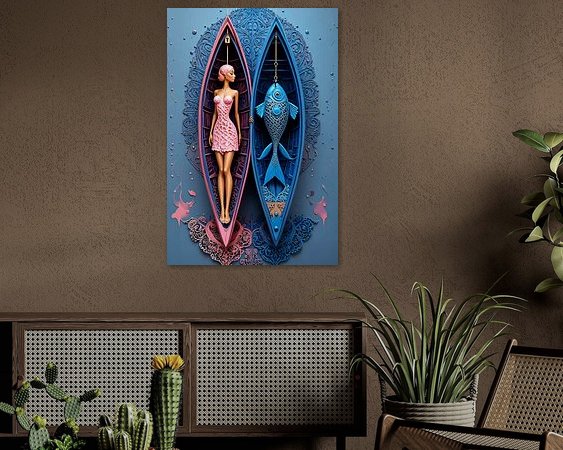 Voorbeeld van het werk in een kamer