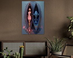 Voorbeeld van het werk in een kamer