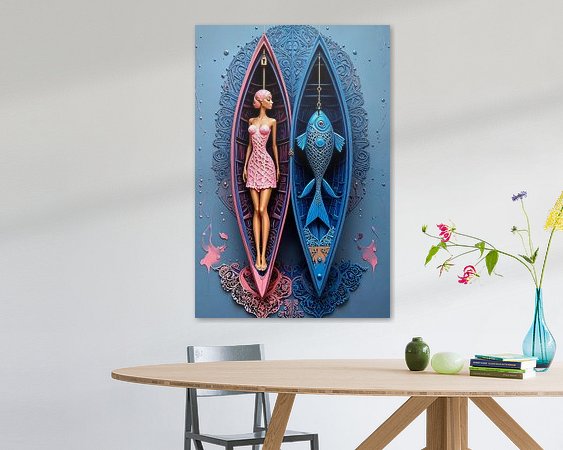 Voorbeeld van het werk in een kamer