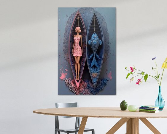 Voorbeeld van het werk in een kamer