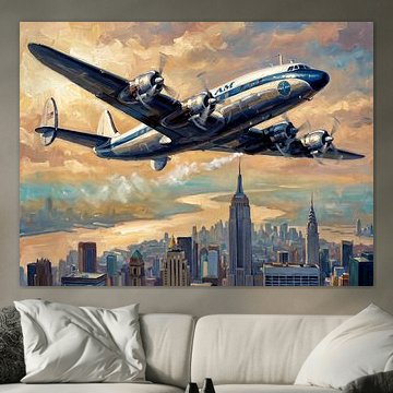Pan Am Constellation boven Manhattan