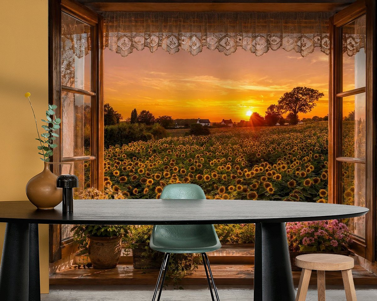 Voorbeeld van het werk in een kamer