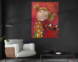 Voorbeeld van het werk in een kamer