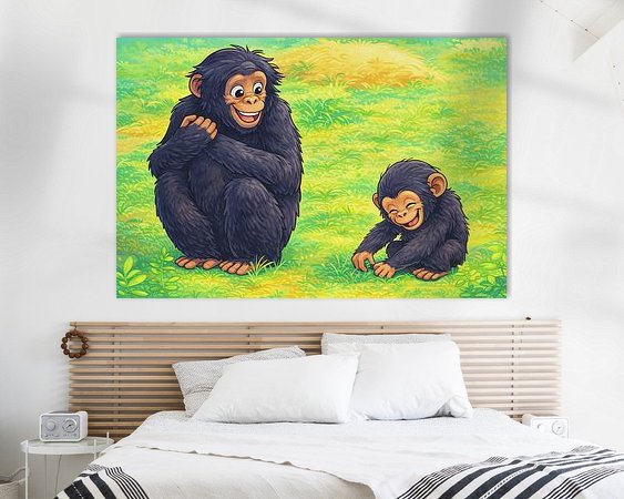Voorbeeld van het werk in een kamer