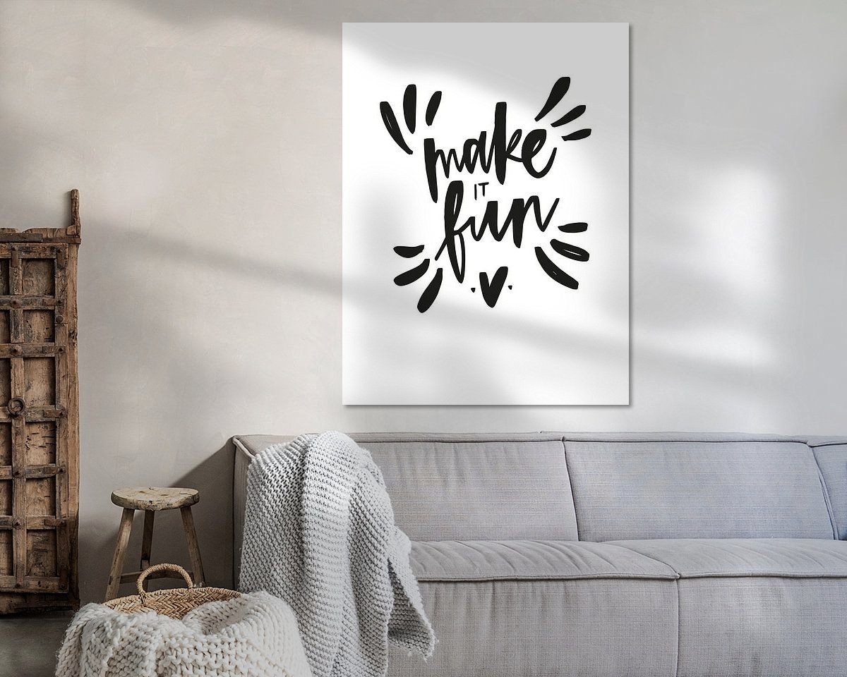 Voorbeeld van het werk in een kamer