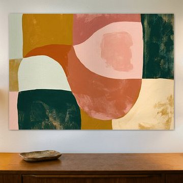 Abstract organic shapes in earth tones and dark green by Niklas Maximilian