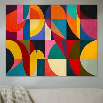 Géométrique avec demi-cercles colorés sur Angel Estevez