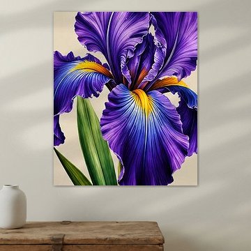 Vibrant Purple Iris – Botanical Elegance