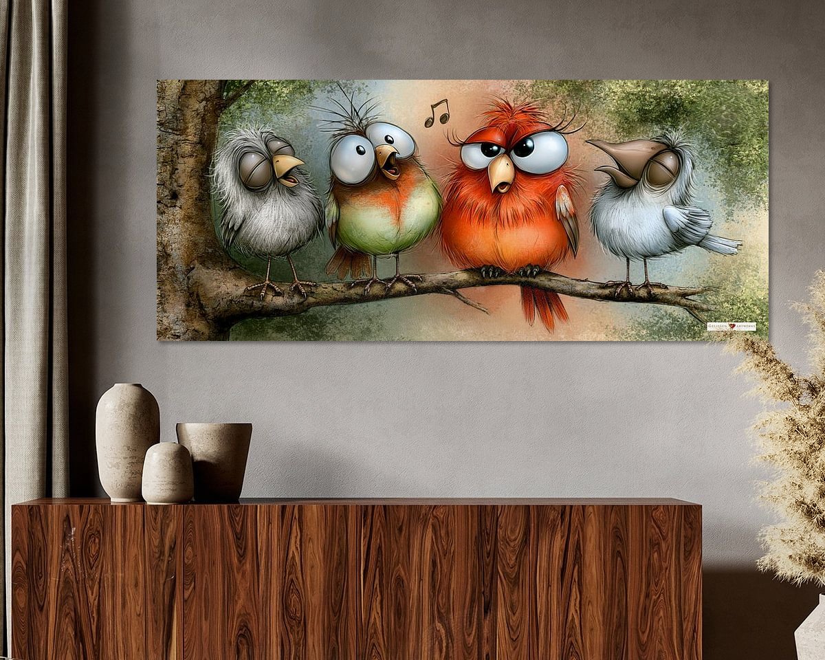 Voorbeeld van het werk in een kamer