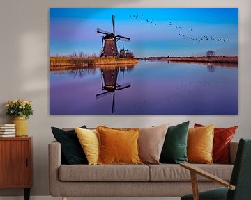 reflection Kinderdijk by Michael van der Burg