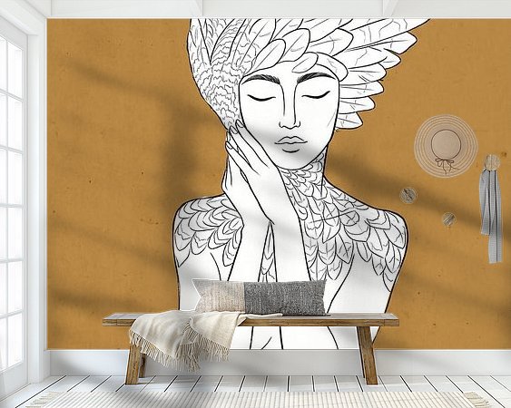 Voorbeeld van het werk in een kamer