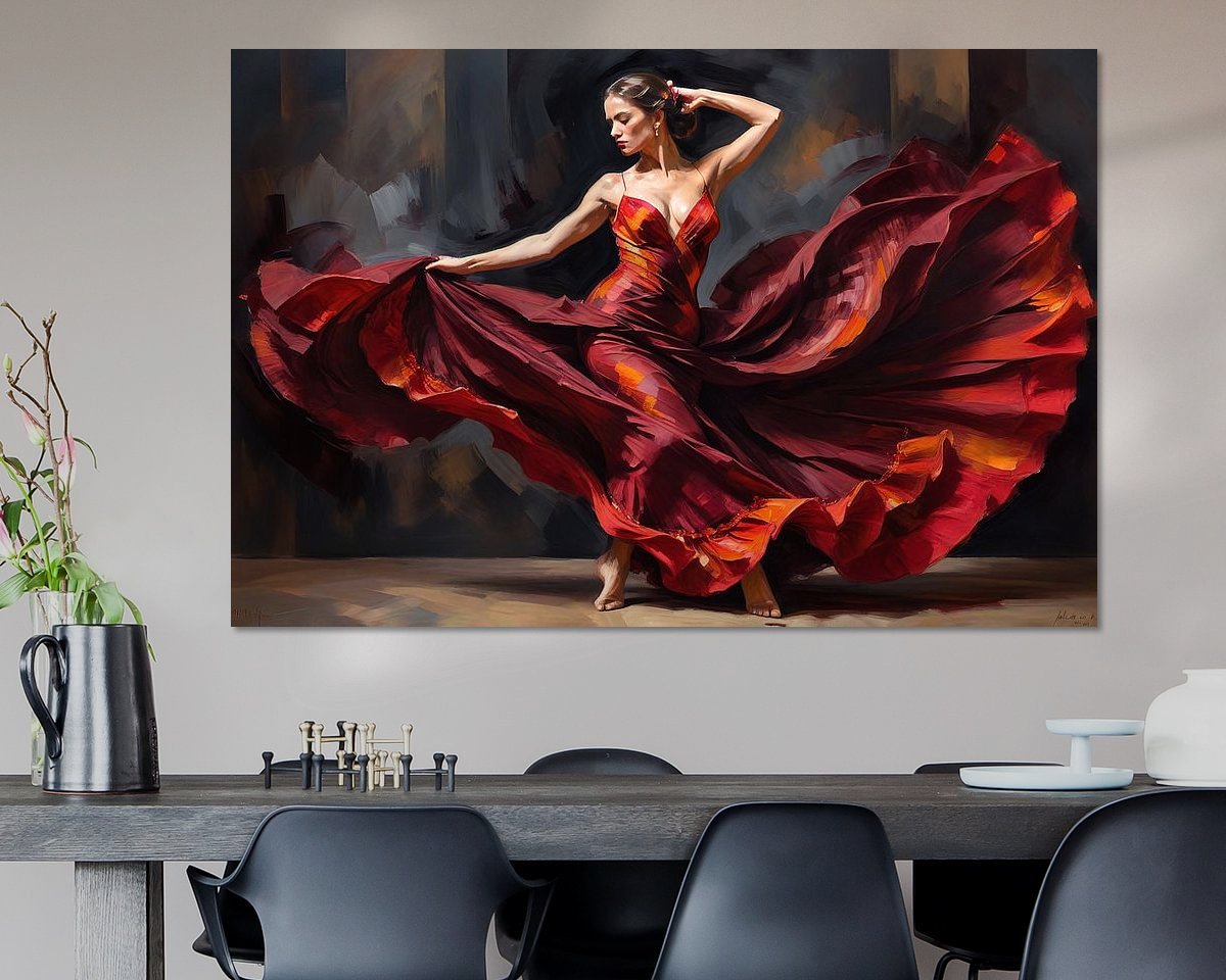 Voorbeeld van het werk in een kamer