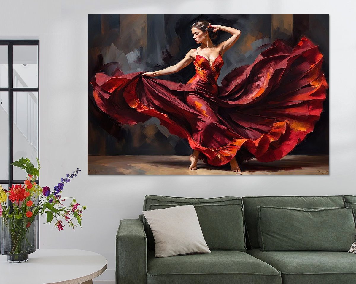 Voorbeeld van het werk in een kamer