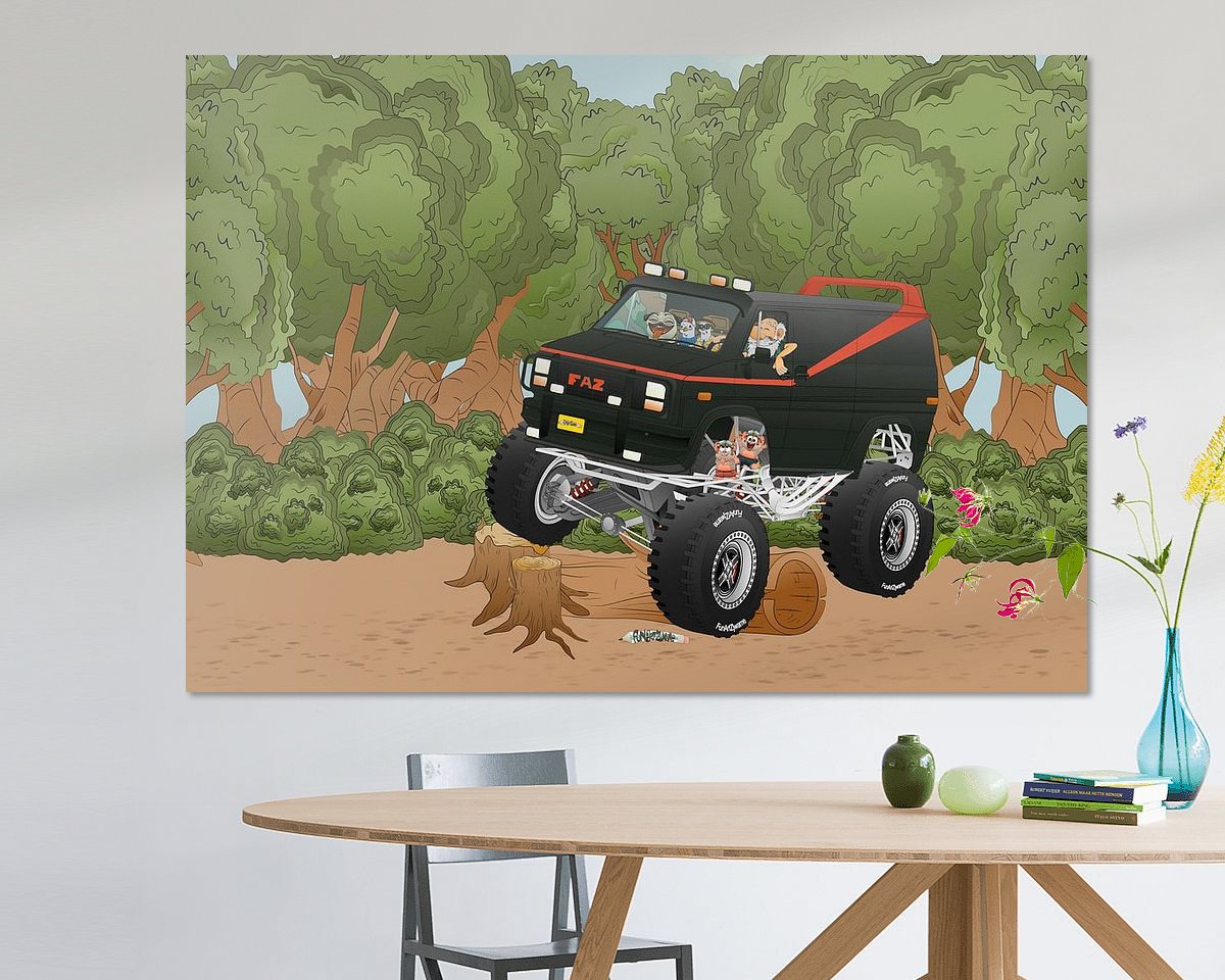 Voorbeeld van het werk in een kamer