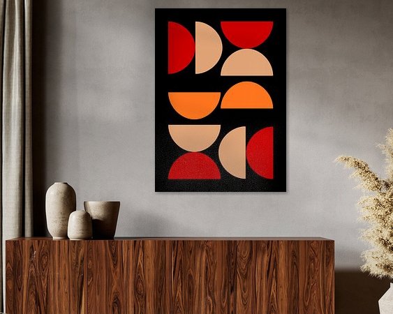 Voorbeeld van het werk in een kamer