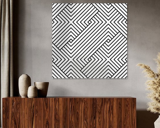 Voorbeeld van het werk in een kamer