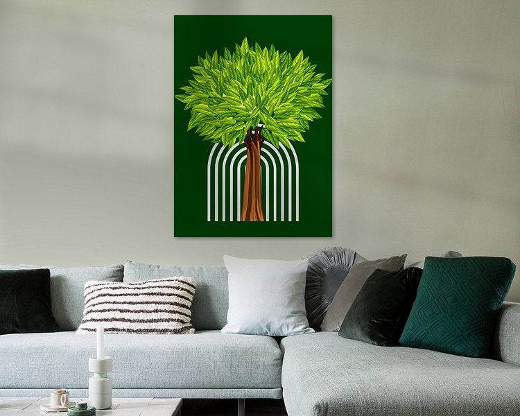Voorbeeld van het werk in een kamer