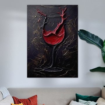 Rotwein – Glas im goldenen Rausch des Weins von AidasignArt