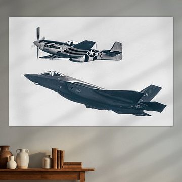 F-35 Lightning und P-51 Mustang von Sebastiaan Hamming