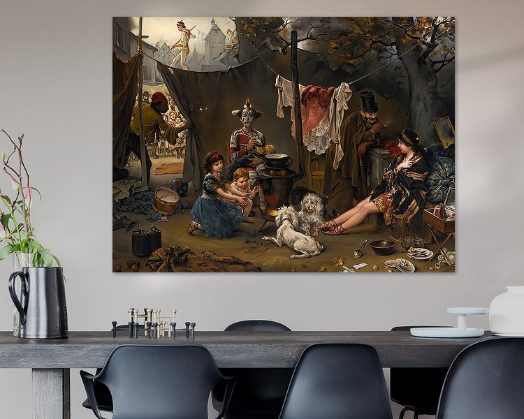 Voorbeeld van het werk in een kamer