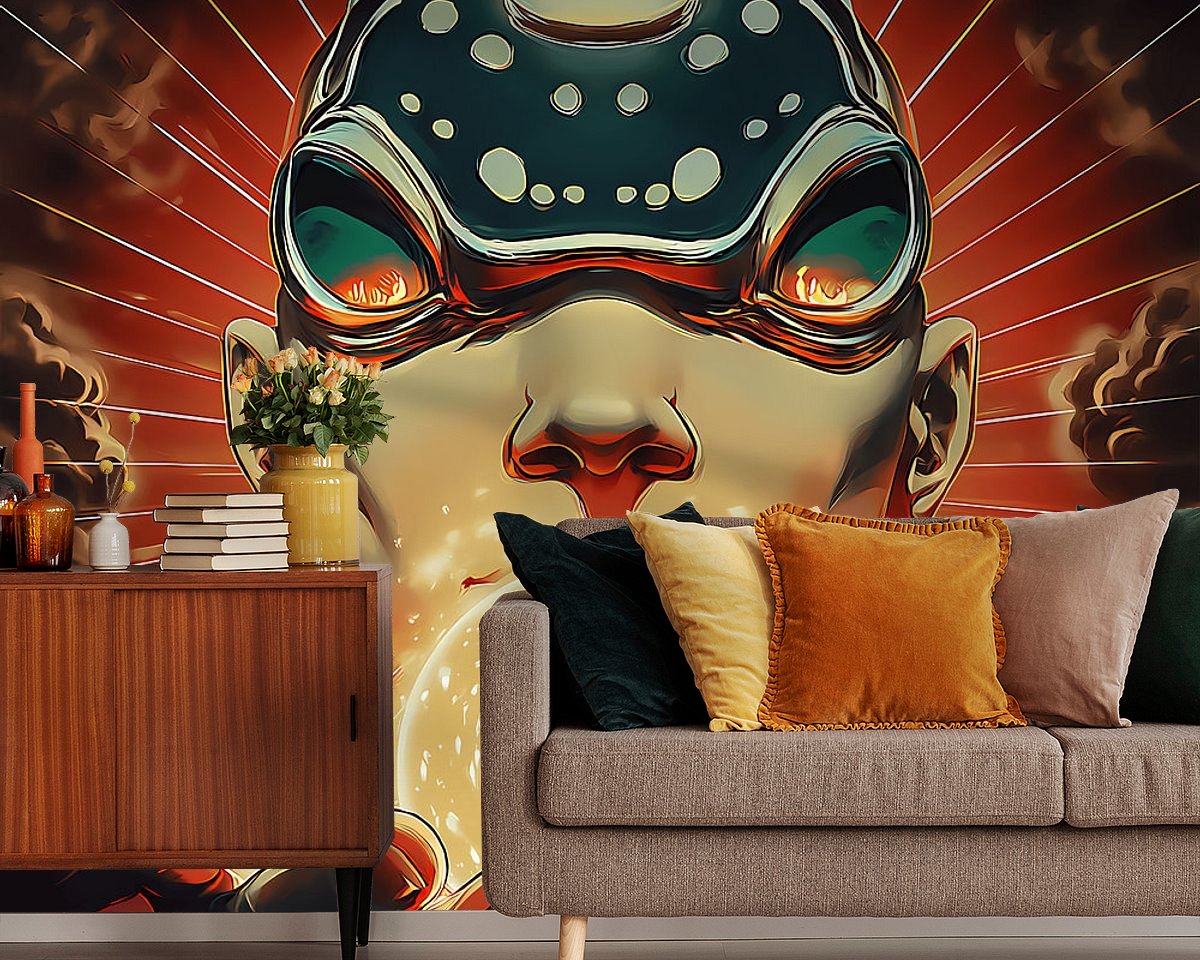 Voorbeeld van het werk in een kamer