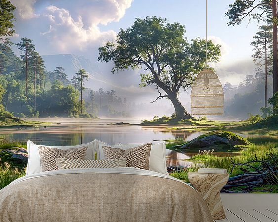 Voorbeeld van het werk in een kamer