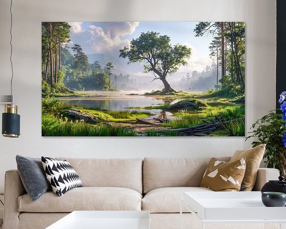 Voorbeeld van het werk in een kamer