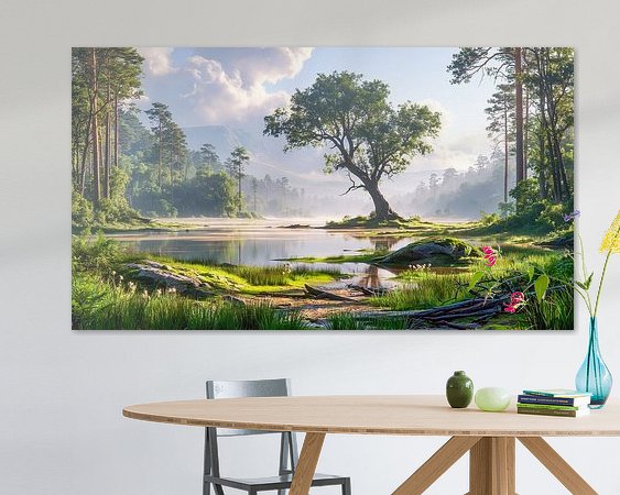 Voorbeeld van het werk in een kamer