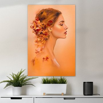 Silhouette – Profil mit blumiger Textur von Maren Lyt