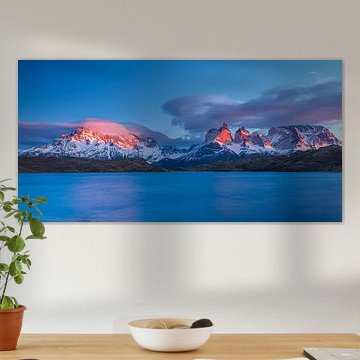 The majestic Paine mountain range at sunrise by Chris Stenger