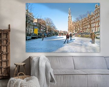 Winter op de Prinsengracht in Amsterdam by Eye on You