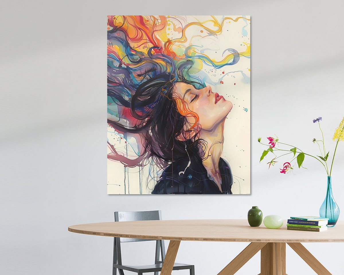 Voorbeeld van het werk in een kamer