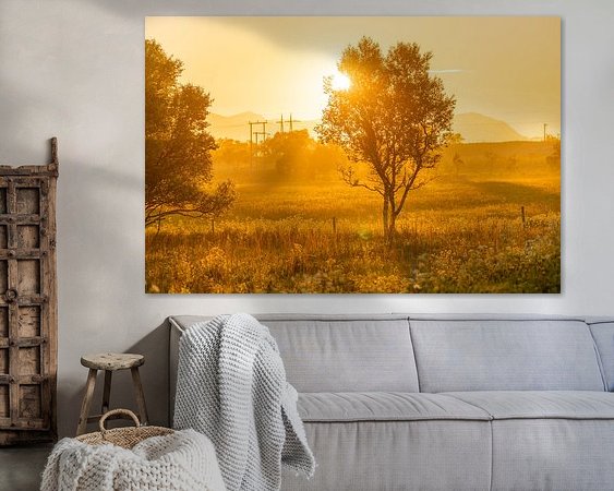 Voorbeeld van het werk in een kamer