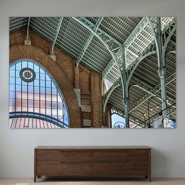 Colón Market Hall: interior view – close-up of the front glazing by Christoph Hermann