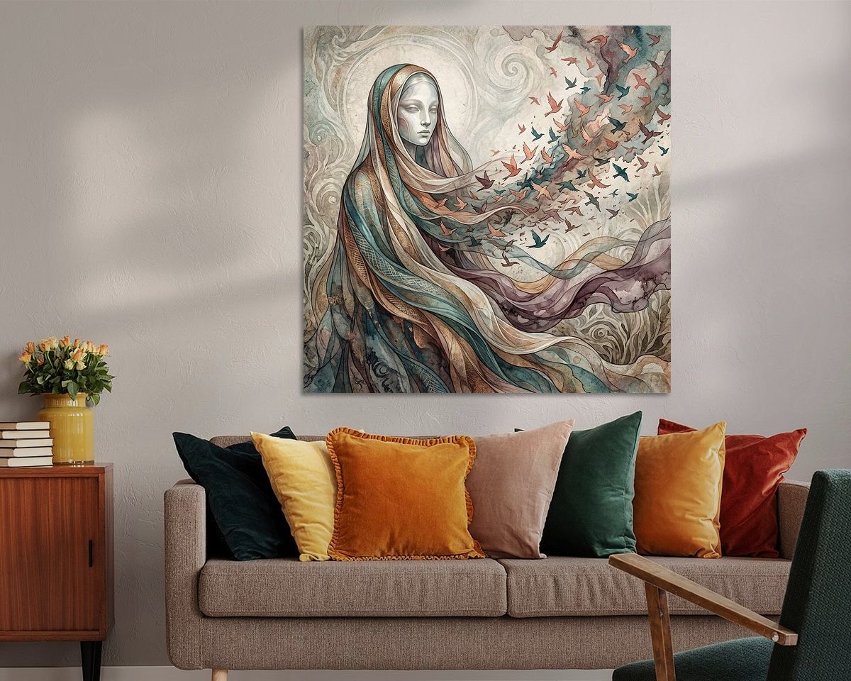 Voorbeeld van het werk in een kamer
