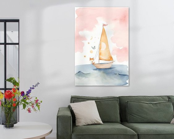 Voorbeeld van het werk in een kamer