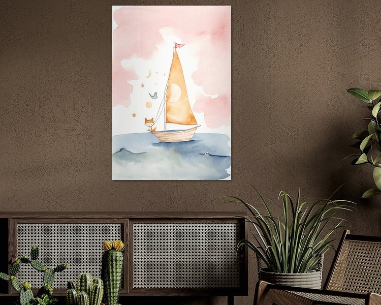 Voorbeeld van het werk in een kamer