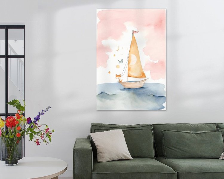 Voorbeeld van het werk in een kamer