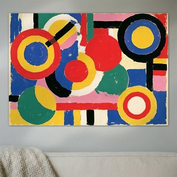 Abstraktes Farbspiel mit Kreisen und geometrischen Formen von Niklas Maximilian