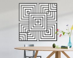 Voorbeeld van het werk in een kamer