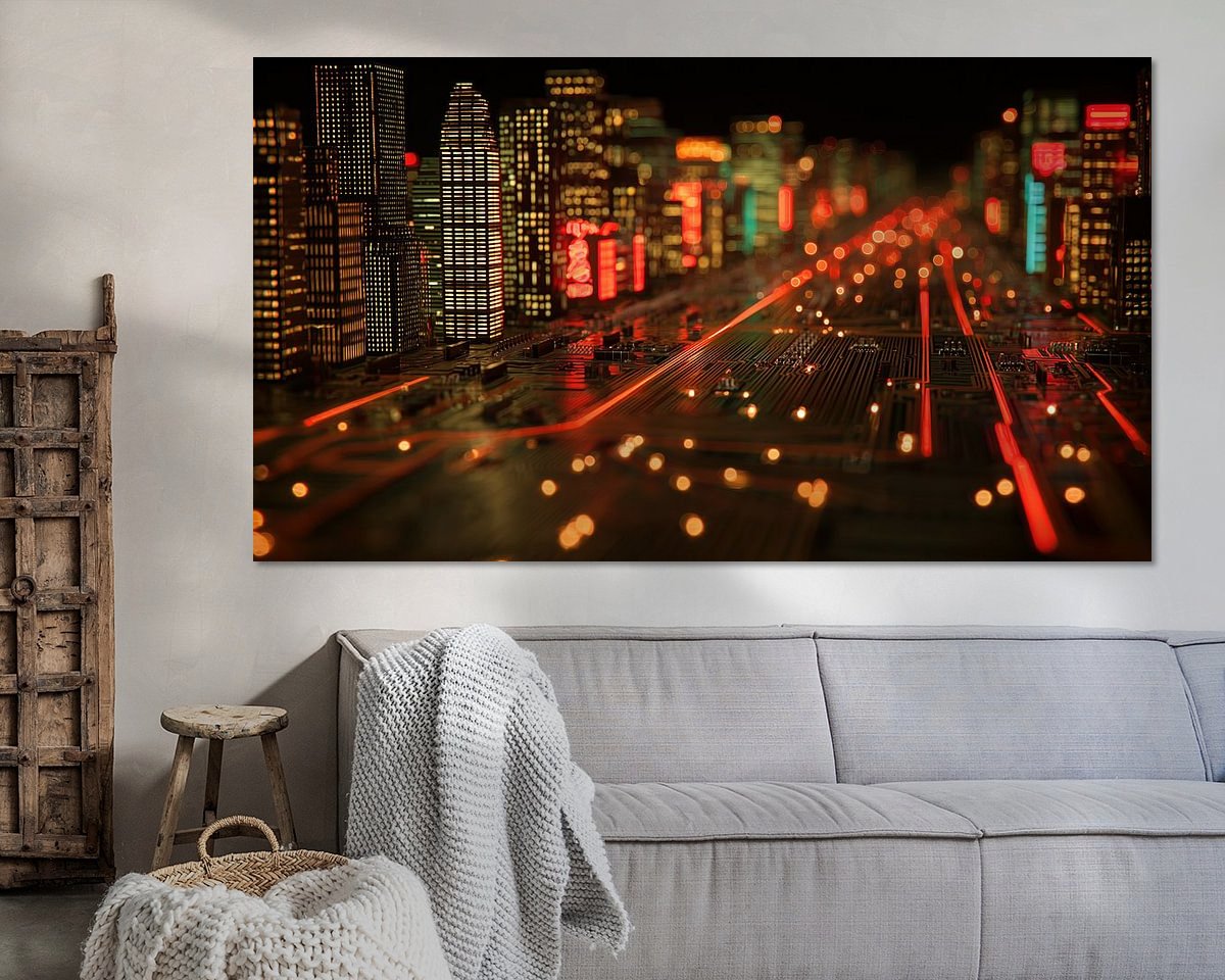 Voorbeeld van het werk in een kamer