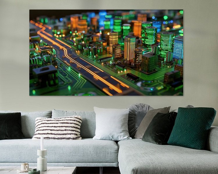 Voorbeeld van het werk in een kamer