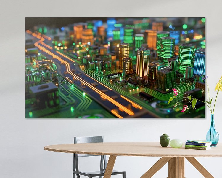 Voorbeeld van het werk in een kamer