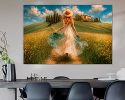 Voorbeeld van het werk in een kamer