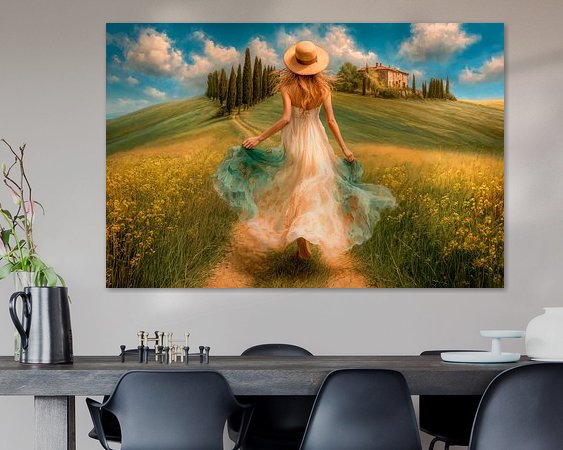 Voorbeeld van het werk in een kamer