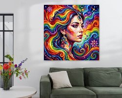 Voorbeeld van het werk in een kamer