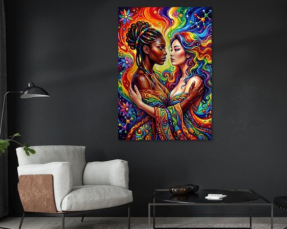 Voorbeeld van het werk in een kamer
