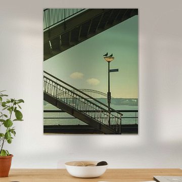 Sunrise over the Waal Bridge, Nijmegen, Still Life by Caroline Drijber Guérain